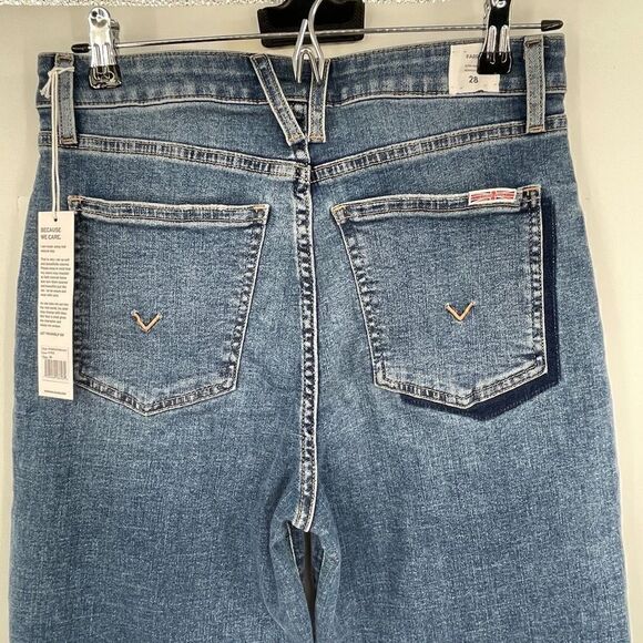 Hudson Blue Nyree Farrah Ultra High Rise Bootcup Crop Demin Jeans Size 28 - Picture 5 of 10